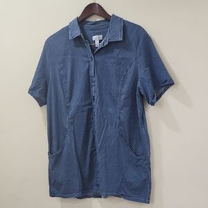 d&CO Stylish Blue Mini Dress with Short Sleeves